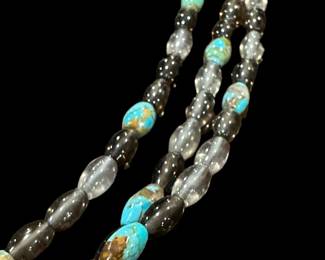 JAY KING Turquoise, Smoky Quartz, and Sterling SILVER Necklace with Pendant