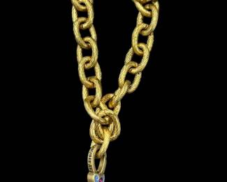 JAY STRONGWATER Link Bracelet with Butterfly Charm