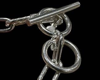 OPULENZA Sterling SILVER Paper Clip Toggle Bracelet