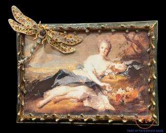 JAY STRONGWATER Cassandara Dragonfly Picture Frame with SWAROVSKI Crystals - NEW IN BOX