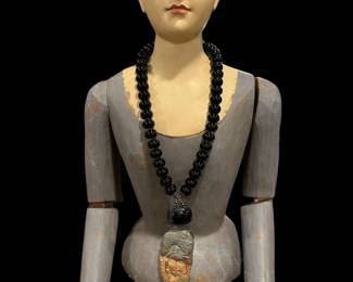 Beaded Necklace with Native American Carved Stone