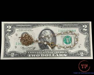 14K GOLD and Pearl Pendant with Gold Filled Bracelet