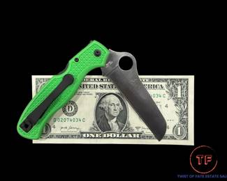 SPYDERCO Atlantic Salt Sheepsfoot Plain Blade Knife (C89FPGR) 