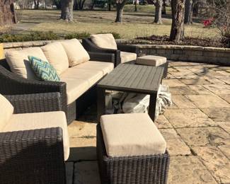 wicker style patio set 