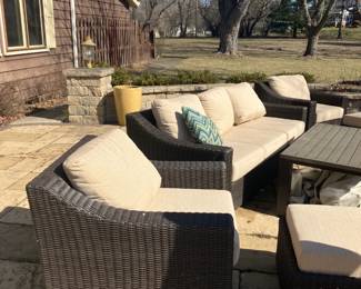 wicker style patio set 