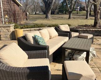 wicker style patio set 