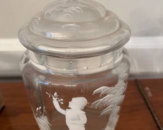 Mary Gregory Bisquit jar