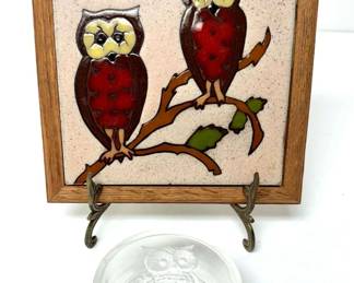 Owl Fiesta Tile Acrylic Trinket Dish