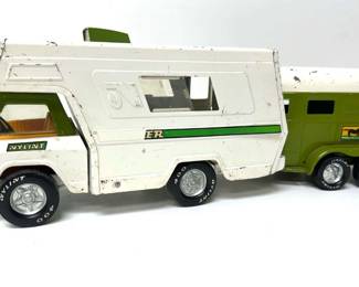 1970s Nylint Metal Camper  Horse Trailer Toys