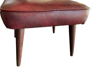 1970s Red Vinyl Footstool