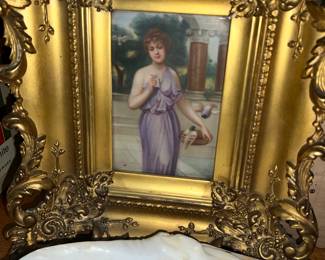 porcelain in GORGEOUS frame Lovely lady "107" on back
