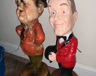 Laurel + Hardy chalk ware figurines