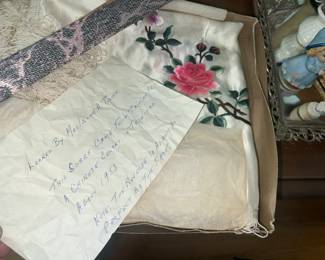 Lovely Piano Scarf came from a Chinese Colony in Trinidad about 1953. Note: the reverse is Almost as Perfect as the Face