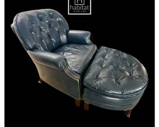 Vintage tufted chair & ottoman by Hancock & Moore