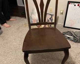 Vintage Queen Anne style carved wooden chair.