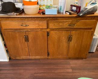 Storage cabinet (hand made) with two drawers and two cupboards, perfect for any room in your home where you need extra storage and a work space.