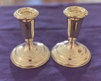 Sterling silver candle stick holders. 