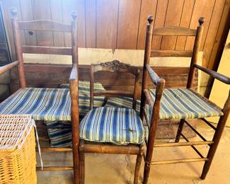 VINTAGE HIGH CHAIRS AND LOW