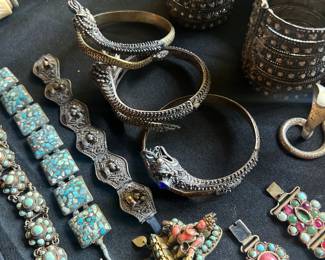ANCIENT DRAGON BANGLES and pin cuffs SUPER OLD!!