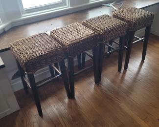 4 pottery barn  seagrass stools