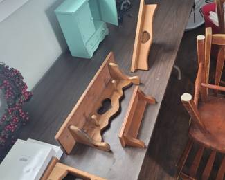 Decorative pine shelves wood