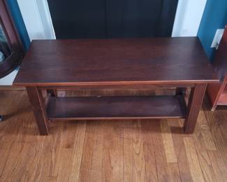 SOLD LLbean bench, solid wood, $50 SOLD