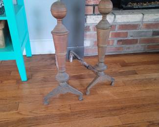 Eastlake brass andirons