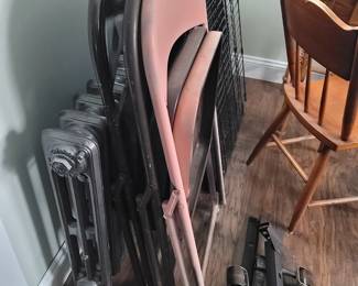 3 metal folding chairs