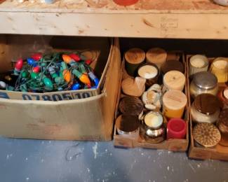 Candles and Christmas lights