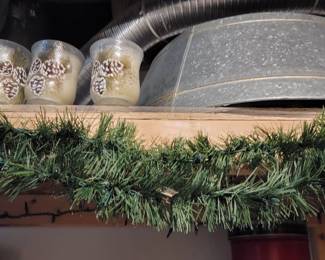 Candles, and bucket for ice or plants etc.