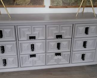 Vintage Wood Gray Dresser