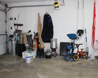 Golf Clubs, Barbeque, Yard Tools, Hammock, Childen's Bike, Lighted Reindeer, Moving straps, More