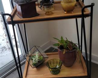 Tea Cart, Pottery, Coffee Grinder, Plants, Glass Bowls