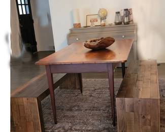 Globe, Lights, Dining Table Benches