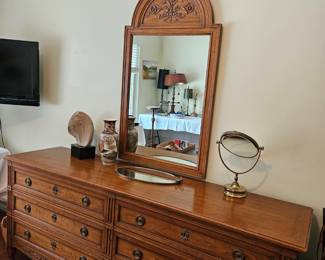 Solid Walnut dresser, has a King headboard to match