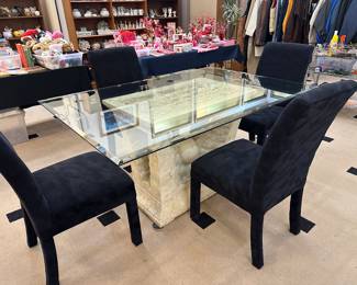 Glass Top Table/4 Chairs