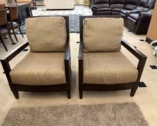 High End wood/fabric chairs