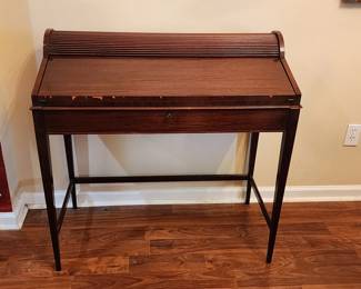 Mahogany desk with tambour.