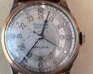 Gruen military time wristwatch