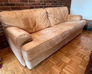 SUPER COMFORTABLE LEATHER SOFA WITH PATINA