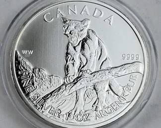 2012 1oz Silver 9999 Canada Large Cat