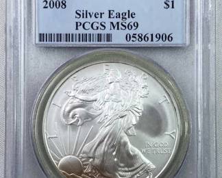 2008 PCGS MS69 American Silver Eagle