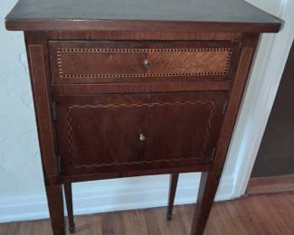 Antique inlaid two drawer end