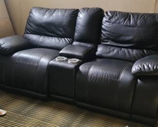 Leather reclining couch