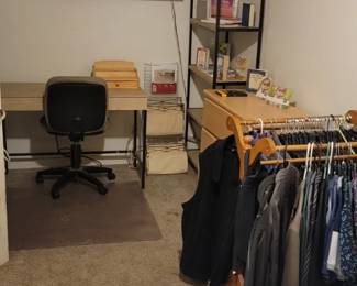 Office furniture 
Men's clothes