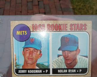 NOLAN RYAN/JERRY KOOSMAN 1968 TOPPS ROOKIE CARD. NOT GRADED. NICE CORNERS. WE WOULD LIKE $600 FOR IT