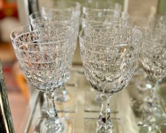 Set of 12 Hawkes crystal goblets