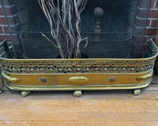 Brass fireplace fender