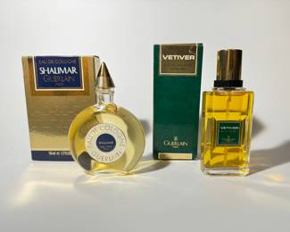 Guerlain Shalimar Eau de Cologne and men's Vetiver Eau de Toilette - both sealed, with box