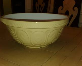 Yellow ware mixing bowl